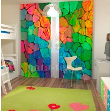 Фотошторы для детской комнаты с эффектом объемного рисунка 3D Весёлые камушки 155*270см